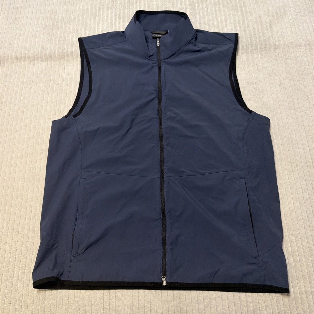Dunning Golf Vest Jacket Mens L Blue Full Zip Performance Outerwear